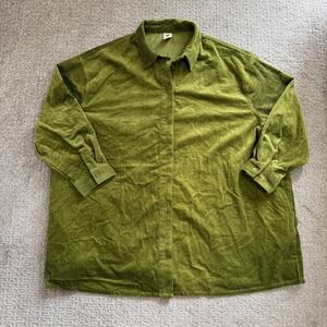 Lucy & Yak Corduroy Oversized Button Down Shacket Olive Green 2XL Moss Gorpcore